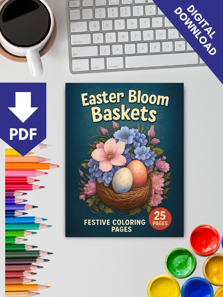 Easter Bloom Baskets – 25 Festive Coloring Pages - Image 2